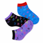 Children’s Colorful Heart Ankle Socks – 3 Assorted Colors – 1 Dozen (12 Pairs) - Image 2