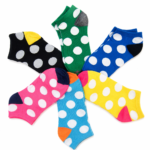 Children’s Polka Dot Ankle Socks – 6 Assorted Colors – 1 Dozen (12 Pairs) - Image 4