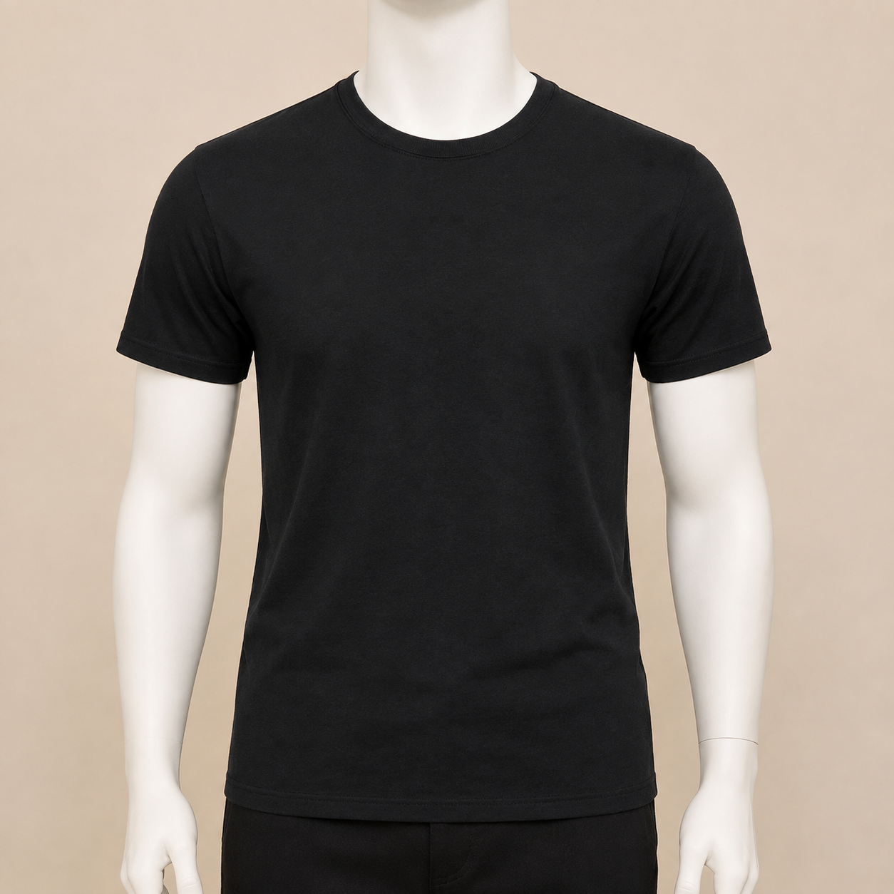 T-SHIRTS-BLK Men’s Basic Short Sleeve Crew Neck T-Shirt – Black - Image 1