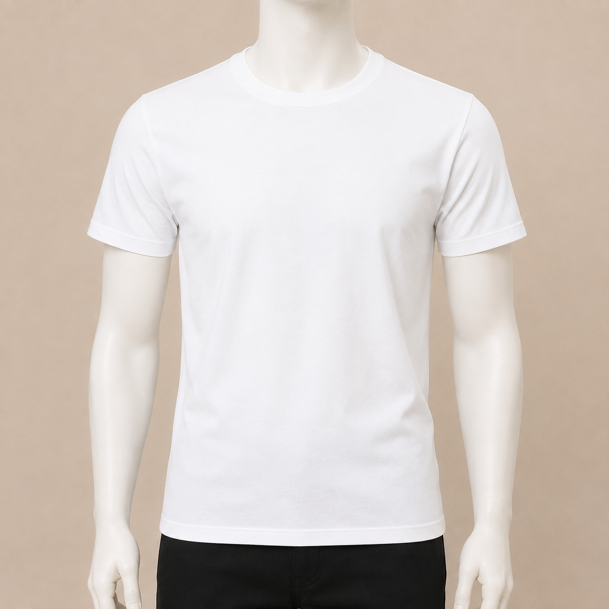 T-SHIRTS-WHT Men’s Basic Short Sleeve Crew Neck T-Shirt – White - Image 1