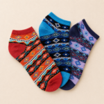 Women’s & Children’s Aztec Pattern Ankle Socks – 3 Assorted Colors, 1 Dozen (12 Pairs) - Image 3