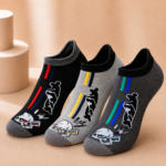 Women’s & Children’s Skull Graphic Ankle Socks – 3 Assorted Colors, 1 Dozen (12 Pairs)