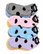 Women’s Cozy Fuzzy Polka Dot Socks – Assorted Colors - Image 2