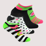 Children's Monster & Polka Dot Ankle Socks – 4 Assorted Designs & Colors – 1 Dozen (12 Pairs)