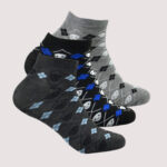 Children Skull & Argyle Ankle Socks – 3 Assorted Colors – 1 Dozen (12 Pairs)
