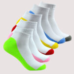 Children's Color Sole Ankle Socks – 6 Assorted Colors – 1 Dozen (12 Pairs)