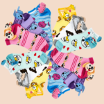 Children Spandex Animal Pom Pom Kids Socks – 6 Assorted Designs & Colors – 1 Dozen (12 Pairs) - Image 2