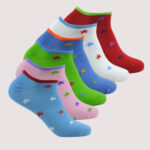 Children Colorful Stars Ankle Socks – 6 Assorted Colors – 1 Dozen (12 Pairs)