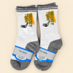 Hockey Talk Kids Crew Socks – White & Gray – (10 Pairs) - Image 3