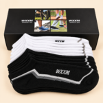 WXXM Low Cut Athletic Socks – Black & White – 1 Dozen (12 Pairs) - Image 2