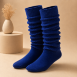 Heavy Slouch Socks- Blue – Extra Long Scrunch Style – 1 Dozen (12 Pairs)