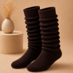 Heavy Slouch Socks- Charcoal – Extra Long Scrunch Style – 1 Dozen (12 Pairs)